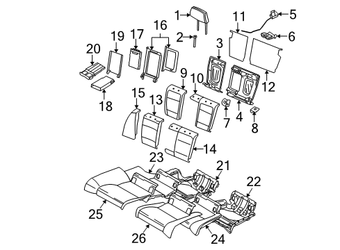 2011 BMW M3 Rear Seat Components Cover Diagram for 52206970754