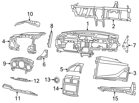 2014 Dodge Avenger Instrument Panel Components Bezel-Instrument Panel Diagram for 1SX94DX9AB