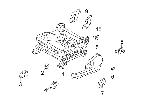 2001 Toyota Prius Tracks & Components Shield Diagram for 71812-47030-B3