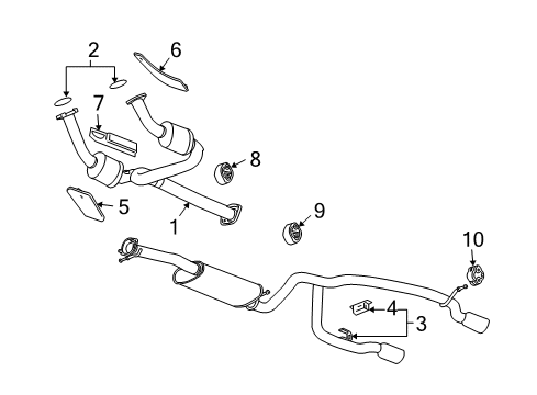 2004 Chevrolet SSR Exhaust Components Exhaust Muffler Assembly (W/ Resonator, Exhaust & Tail Pipe Diagram for 15220678