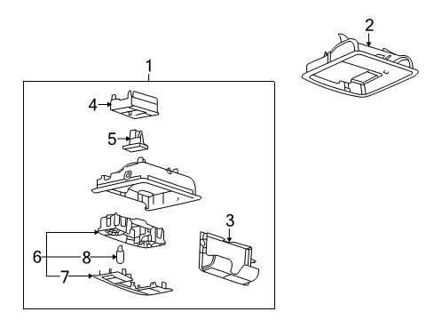 2009 Mercury Sable Overhead Console Overhead Console Diagram for AT4Z-78519A70-BA