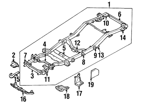 1991 Isuzu Rodeo Frame & Components Bracket, R. RR. Spring (FR) Diagram for 8-94386-981-1