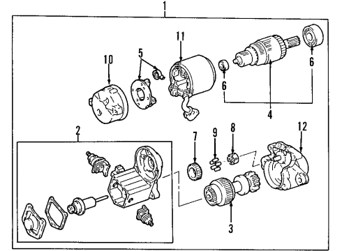 2001 Toyota RAV4 Starter Yoke Diagram for 28120-16180
