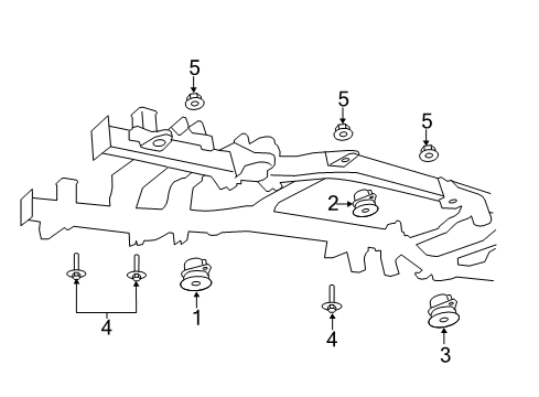 2010 Dodge Ram 2500 Frame & Components ISOLATOR-Body Hold Down Diagram for 5147616AA