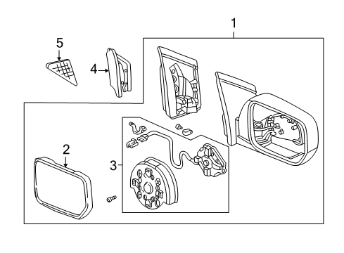 2003 Acura MDX Mirrors Garnish Sub-Assembly, Driver Side (Dark Saddle) Diagram for 76271-S3V-A20ZB