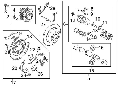 2016 Hyundai Santa Fe Sport Anti-Lock Brakes Spring-Shoe Return A Diagram for 58268-2P620