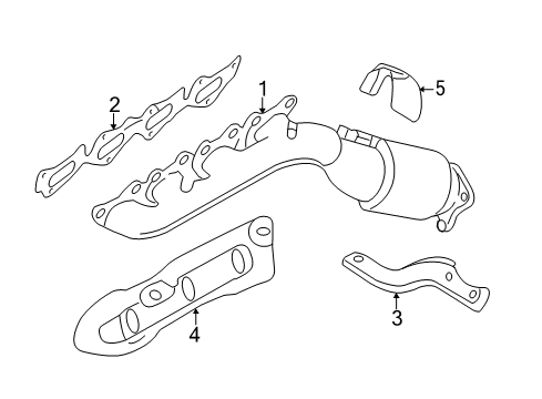 2013 Hyundai Genesis Exhaust Manifold Exhaust Manifold Catalytic Assembly, Left Diagram for 285103CFG0