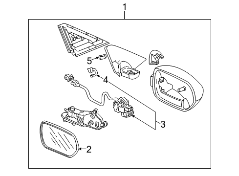 2005 Honda Insight Mirrors Mirror Assembly, Passenger Side Door (Royal Navy Blue Pearl) (R.C.) Diagram for 76200-S3Y-A01ZG