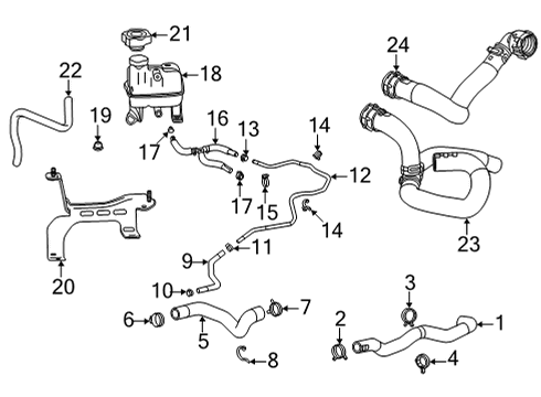 2020 Cadillac CT4 Heater Core & Control Valve Heater Hose Diagram for 84697656