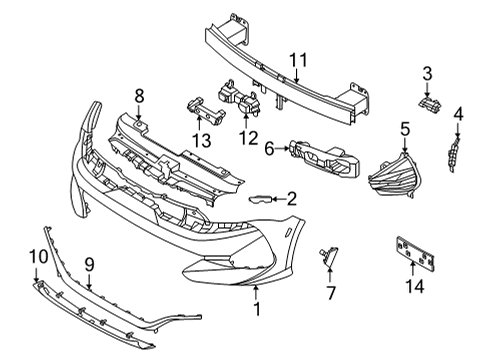 2021 Kia K5 Bumper & Components - Front MOULDING-Bumper, Lowe Diagram for 865C2L3300