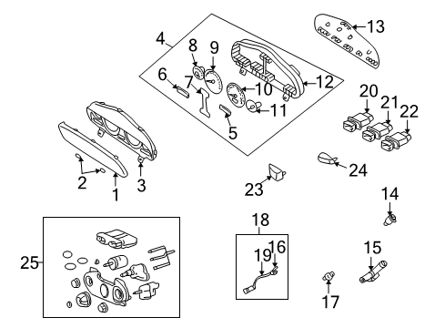 2006 Hyundai Santa Fe Cluster & Switches, Instrument Panel Switch Assembly-Key Illumination & Door War Diagram for 93170-26000