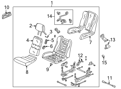 2000 Acura NSX Front Seat Components Cover, Right Front Seat Foot Diagram for 81195-SL0-A00