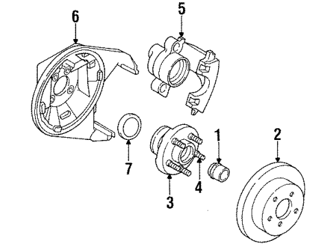 1997 Dodge Neon Rear Brakes Plate Brake Backing Diagram for 5011629AA