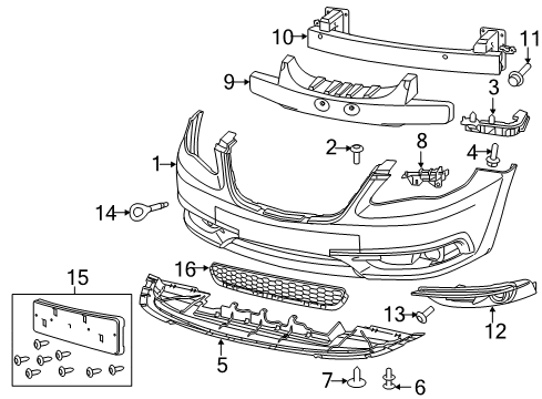 2013 Chrysler 200 Front Bumper Bezel-Fog Lamp Diagram for 68082052AB