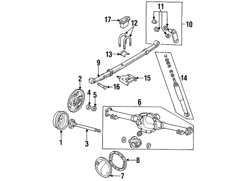 1994 Honda Passport Rear Brakes Seat, Helper Rubber Diagram for 8-94341-781-0