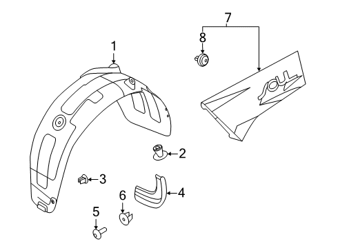 2020 Kia Soul Exterior Trim - Quarter Panel Guard-Rear Wheel, RH Diagram for 86822K0000