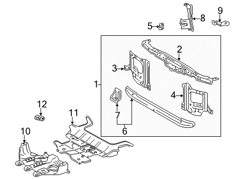 2001 Lexus LX470 Automatic Temperature Controls Retainer, Intercooler Mounting Diagram for 53263-60010