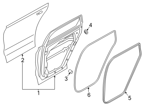 2019 Hyundai Santa Fe Rear Door W/STRIP-RR Dr Body Side RH Diagram for 83120-S2000