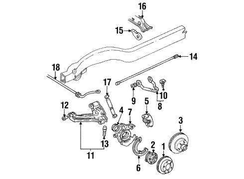 1995 GMC K1500 Suburban Front Suspension Components, Lower Control Arm, Upper Control Arm, Stabilizer Bar Arm Kit, Front Lower Control Diagram for 12383404