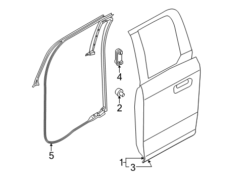 2017 Ford F-250 Super Duty Rear Door Door Weatherstrip Diagram for FL3Z-1825324-B