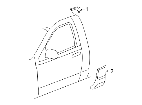 2005 Dodge Ram 1500 Exterior Trim - Cab Molding-Roof Diagram for 55277352AA