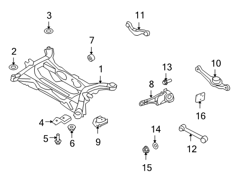 2009 Lincoln MKX Rear Suspension Components, Lower Control Arm, Upper Control Arm, Stabilizer Bar Front Lateral Arm Diagram for 7T4Z-5500-A