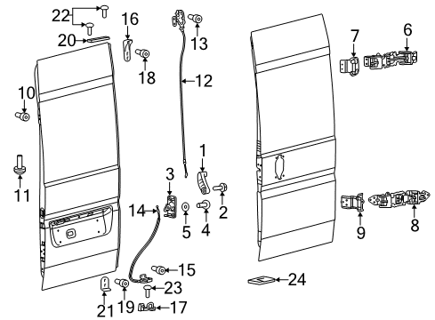 2014 Ram ProMaster 2500 Rear Door Cargo Door Latch Diagram for 68226085AB