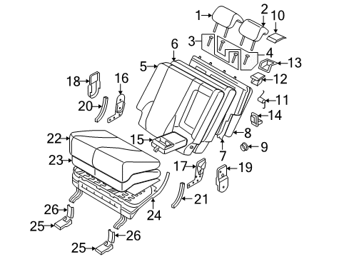 2006 Hyundai Tucson Rear Seat Components Headrest Assembly-Rear Seat Diagram for 89700-2E000-G8A