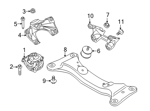 2021 BMW M240i Engine & Trans Mounting Gearbox Support Diagram for 22316861402