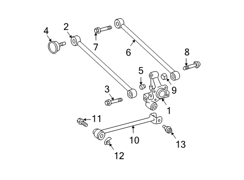 2006 Lexus RX330 Rear Suspension Components, Ride Control, Stabilizer Bar Rear Suspension Control Arm Assembly, No.2, Left Diagram for 48740-0E020