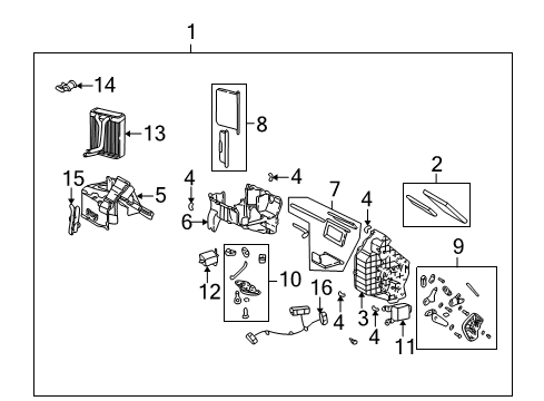 2002 Kia Spectra Heater Core & Control Valve Damper Assembly-Mode Diagram for 1K2A161A1X