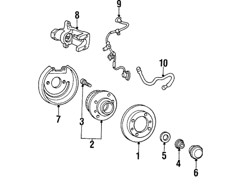 1998 Hyundai Sonata Rear Brakes Seal Kit-Rear Disc Brake Diagram for 58303-34A10