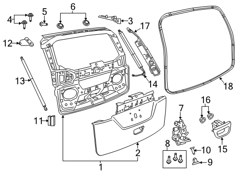 2021 Chrysler Pacifica Lift Gate Handle-LIFTGATE Diagram for 5RP08KARAB