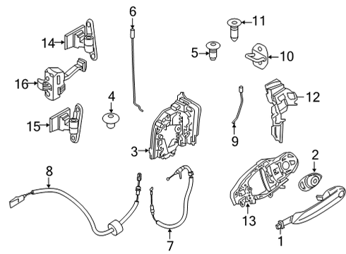 2020 BMW 840i Gran Coupe Front Door OPERATING ROD, DOOR FRONT LE Diagram for 51217428519