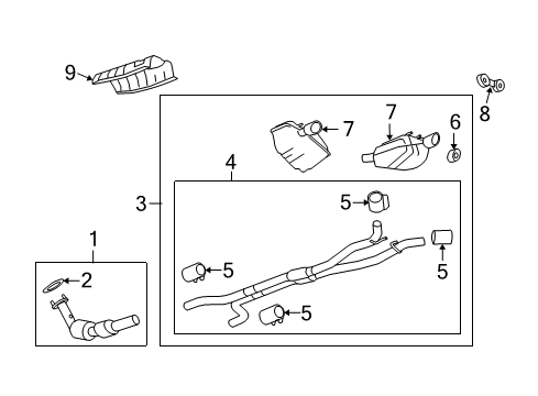 2010 Chevrolet Camaro Exhaust Components Converter & Pipe Diagram for 19328742