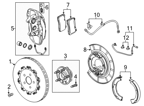 2014 Chevrolet Camaro Brake Components Front Pads Diagram for 22907156