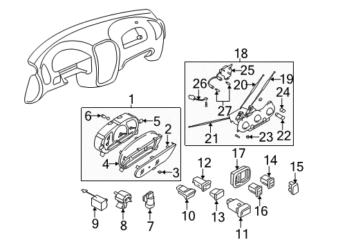 2003 Hyundai Accent Switches Heater Control Assembly Diagram for 97250-25300