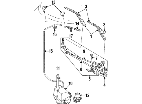 1996 Chrysler Sebring Wiper & Washer Components Link W/S WIPER Diagram for MR192930