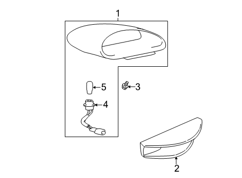 2000 Hyundai Accent Bulbs Lamp Assembly-High Mounted Stop Diagram for 92750-25500-8M-DS