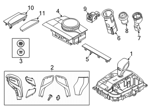 2021 BMW 228i xDrive Gran Coupe Gear Shift Control - AT COVER, CENTRAL OPERATING UNI Diagram for 65826995226