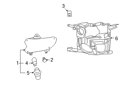 2009 Buick Enclave Daytime Running Lamps Mount Bracket Diagram for 25878273