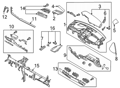 2021 Hyundai Sonata Instrument Panel Nozzle Assembly-Side Defroster, LH Diagram for 97383-L0000-MMF