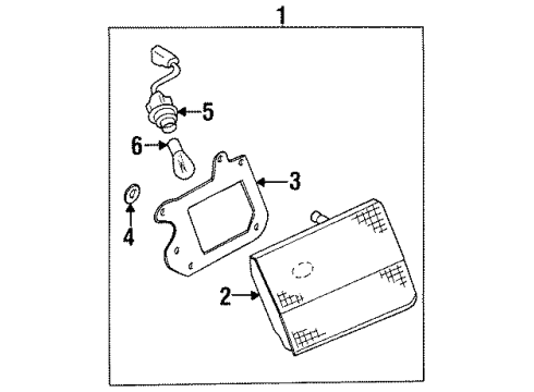 1997 Nissan 200SX Bulbs Socket Assembly Diagram for 26254-1M110