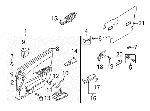 2009 Kia Spectra Bulbs Power Window Front Switch Assembly Diagram for 935752F01087