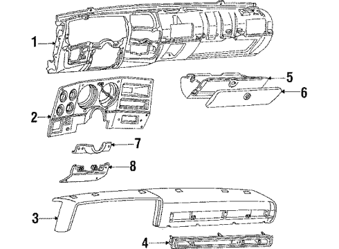 1985 Chevrolet K5 Blazer Instrument Panel Cover - Steering Column Lower Diagram for 6274970