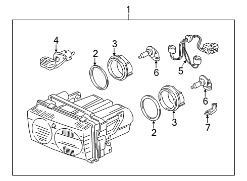 1991 Acura NSX Exterior Lamps Gasket, Seal Diagram for 33103-SL0-A01