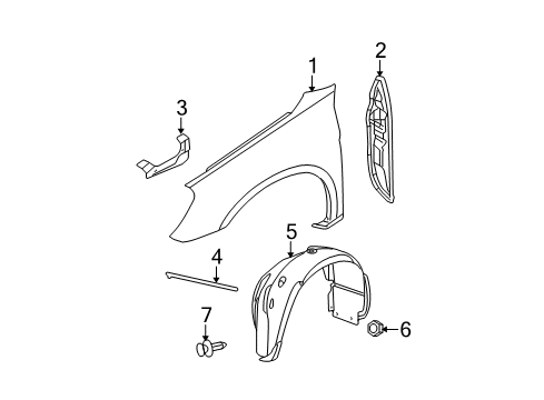 2009 Dodge Avenger Fender & Components Shield-Fender Diagram for 5008914AD