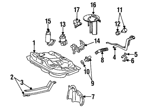 1993 Toyota Corolla Fuel Supply Fuel Pump Bracket Diagram for 77203-02010