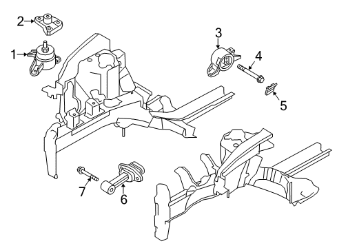 2017 Kia Forte Engine & Trans Mounting Bracket-Support Engine Mounting Diagram for 21825B0100