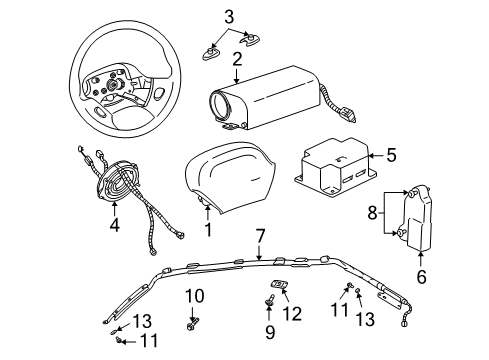 2001 Saturn L100 Air Bag Components Sensor Asm, Inflator Restraint Side Imp Diagram for 22693572